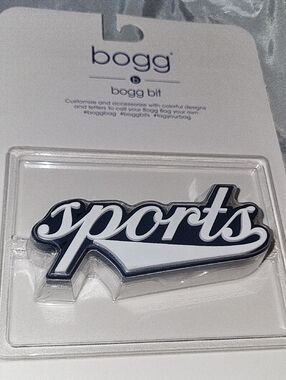 BOGG BAG Sports Script Charm in Navy and White Bogg Bit Ls